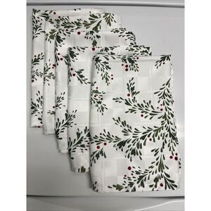 Food Network Microfiber Polyester Square Formal Dinner Napkins Set of 5 Holiday